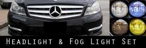 12 Mercedes-Benz C-Class Headlight and Fog Light Protection Kit