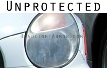 Don't let your unprotected headlights look like this!