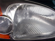 Typical Unprotected Headlight With Sand Pitting Damage
